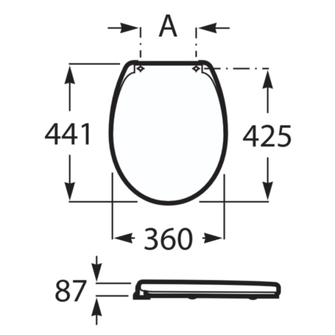 Deska sedesowa wolnoopadająca, łatwowypinalna ROCA Nexo