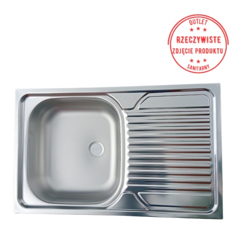 Zlewozmywak 1-komorowy, stalowy, nakładany z osprzętem DEANTE TANGO