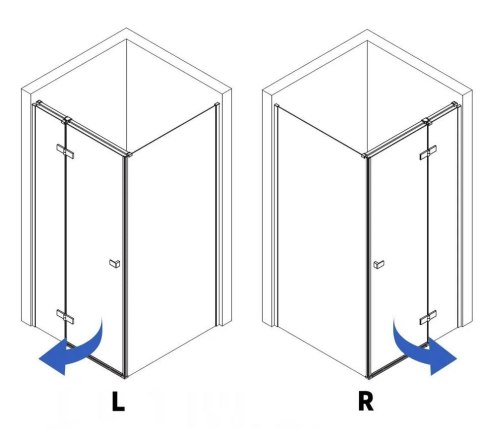 DRZWI PRYSZNICOWE ATLAS CHROM 90 P