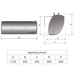 Kurtyna powietrzna z grzałkami elektrycznymi Elis A-E-100 RAL9016 Flowair