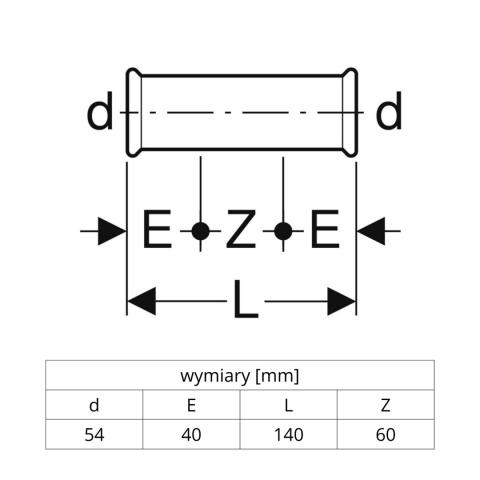 Mufa przesuwna Geberit Mapress Edelstahl d54