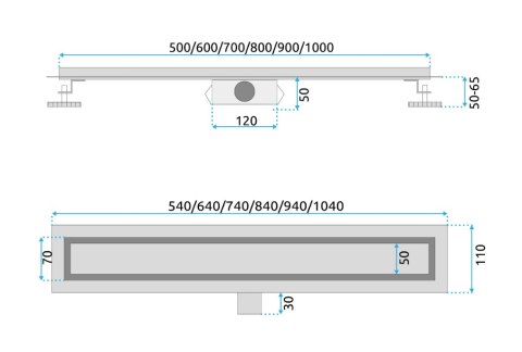 ODPŁYW NEOX CZARNY 500