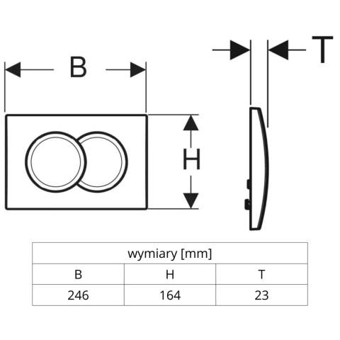 Przycisk uruchamiający Geberit Delta01 do spłukiwania dwudzielnego