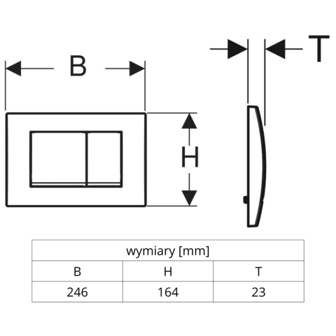 Przycisk uruchamiający Geberit Delta20 (ex Delta30) do spłukiwania dwudzielnego