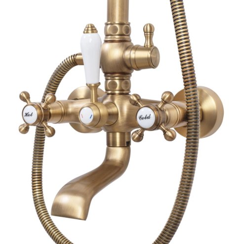 ZESTAW NATRYSKOWY BERGAMO BRĄZ ANTYCZNY