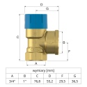 Zawór bezpieczeństwa Prescor 3/4''x1'' 6,0 bar FLAMCO