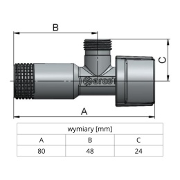 Zawór kątowy antykamienny ARCO A80 1/2''x3/8'' GZ