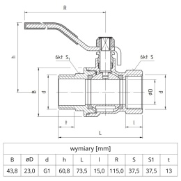 Zawór kulowy Perfekt System PHA-003 PN30 1'' (DN25) PERFEXIM