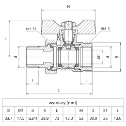 Zawór kulowy Perfekt System PHA-005 PN30 3/4'' (DN20) PERFEXIM