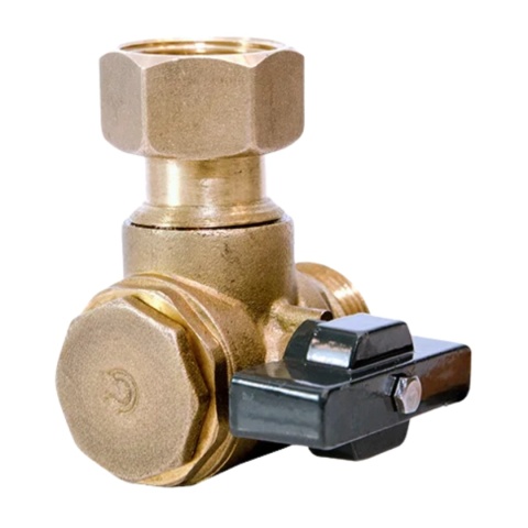 Zawór kulowy, kątowy do kotłów wiszących C.O. i C.W.U. 3/4''