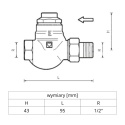 Zawór powrotny, prosty 1/2'' RL-1 HERZ