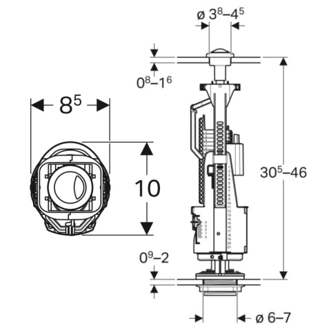 Zawór spustowy do spłukiwania dudzielnego Geberit typ 240