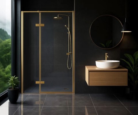 DRZWI PRYSZNICOWE ATLAS BRUSH GOLD 120 L