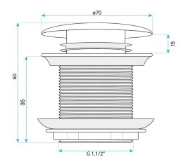 KOREK UNIWERSALNY DO WANNY CHROM