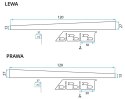 LISTWA SPADKOWA CZARNA 140 cm PRAWA