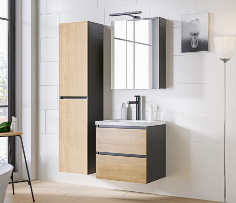 Szafka pod umywalkę 80cm MONAKO GREY OAK szuflady