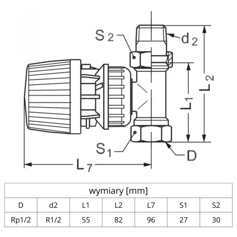 Zawór grzejnikowy prosty RA-N DANFOSS 1/2'' (DN15)