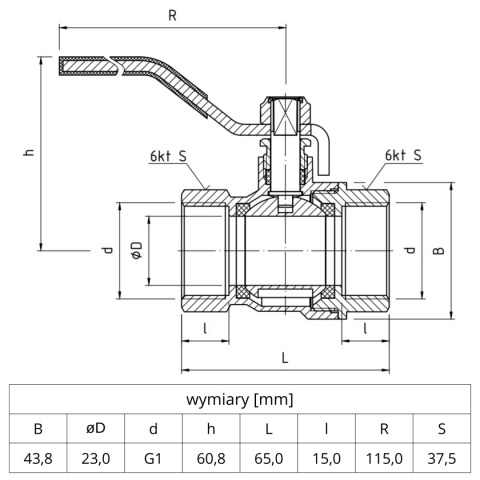 Zawór kulowy Perfekt System PHA-001 PN30 1'' (DN25) PERFEXIM