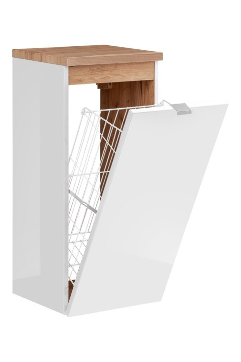 Szafka dolna z koszem na pranie 35 cm CAPRI WHITE
