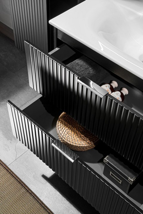 Szafka pod umywalkę 80cm 2 szuflady ADEL BLACK