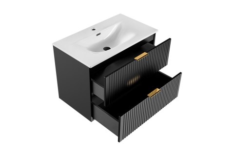 Szafka pod umywalkę 80cm 2 szuflady ADEL BLACK