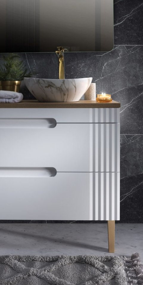 Szafka pod umywalkę 80cm 2 szuflady Fiji White