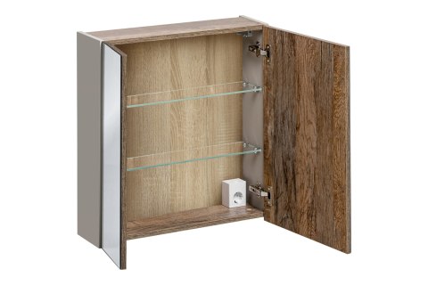 Szafka z Lustrem 60cm 2 Drzwi, Santa Fe Taupe