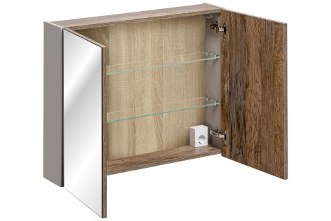 Szafka z lustrem 80cm 2 drzwi, Santa Fe Taupe