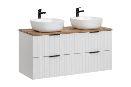 Zestaw meblowy Adel White, 120cm z blatem i 2 umywalkami nablatowymi Smile