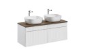 Zestaw meblowy Iconic White 120cm z blatem i 2 umywalkami nablatowymi Smile