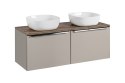 Zestaw meblowy Santa Fe Taupe, 120cm z blatem i 2 umywalkami nablatowymi Smile