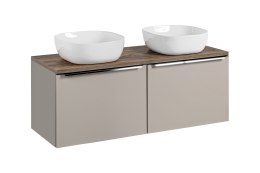 Zestaw meblowy Santa Fe Taupe, 120cm z blatem i 2 umywalkami nablatowymi Smile