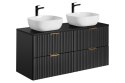 Zestaw meblowy 120cm z umywalkami nablatowymi, Adel Black