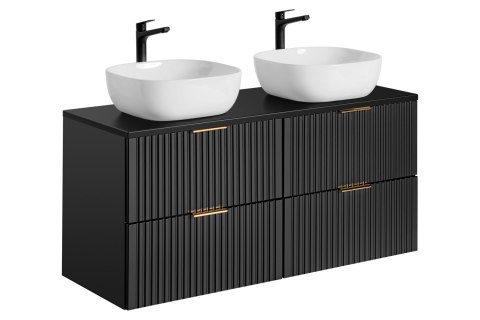 Zestaw meblowy 120cm z umywalkami nablatowymi, Adel Black