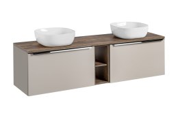 Zestaw meblowy Santa Fe Taupe, 180cm z blatem i 2 umywalkami nablatowymi Smile