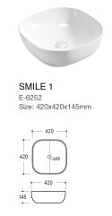 Zestaw meblowy ADEL WHITE 60cm z blatem i umywalką nablatową Smile