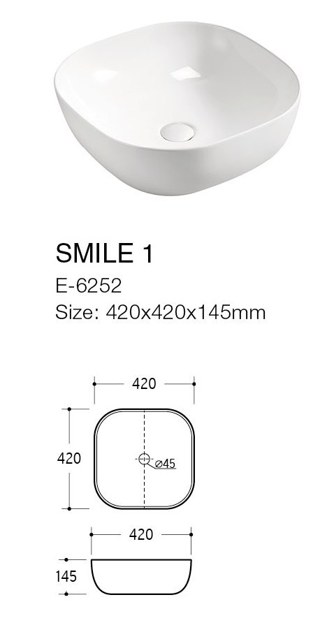 Zestaw meblowy ADEL WHITE 60cm z blatem i umywalką nablatową Smile