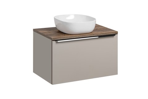 Zestaw meblowy Santa Fe Taupe, 80cm z blatem i umywalką nablatową Smile