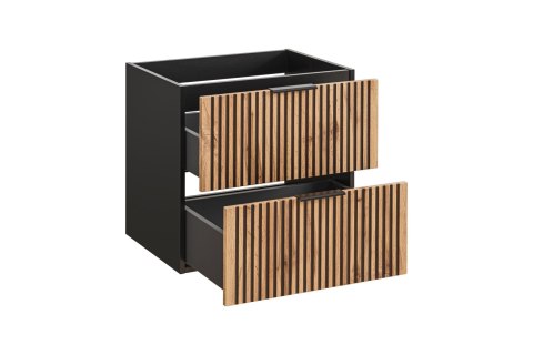 Szafka pod umywalkę XILO BLACK 80cm 2 szuflady