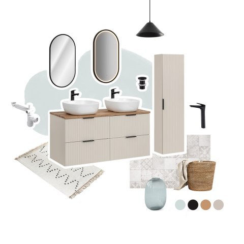 Szafka pod umywalkę 80cm kaszmir ryflowana ADEL CASHMERE