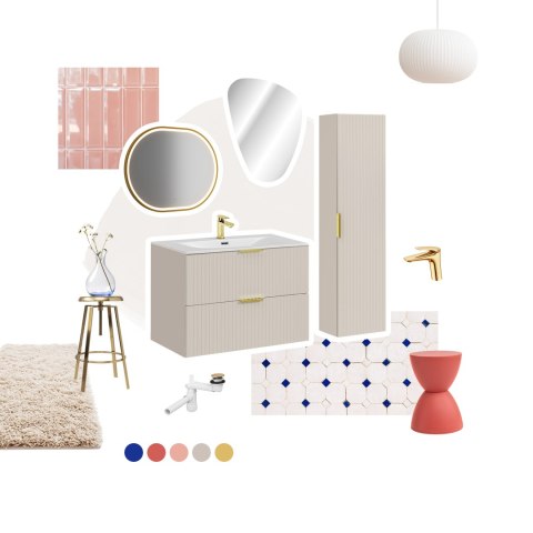 Szafka pod umywalkę 80cm kaszmir ryflowana ADEL CASHMERE