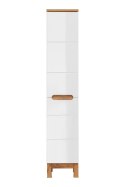 Szafka wysoka 187 cm, dwudrzwiowa z koszem na pranie BALI WHITE