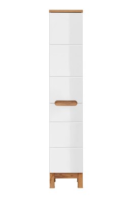 Szafka wysoka 187 cm, dwudrzwiowa z koszem na pranie BALI WHITE
