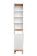 Szafka wysoka 187 cm, dwudrzwiowa z koszem na pranie BALI WHITE