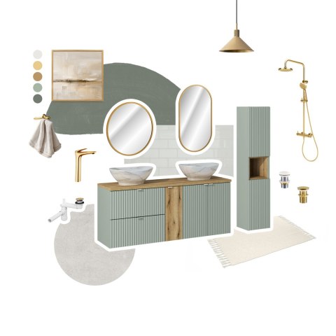 Szafka wysoka 2 drzwi Line Reed Green