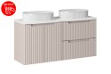 Zestaw meblowy Nova Cashmere, 120cm z blatem i 2 umywalkami nablatowymi Beyond