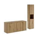 Zestaw meblowy Nova Oak, 140cm z blatem i szafką wysoką