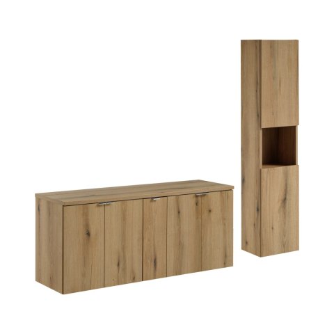 Zestaw meblowy Nova Oak, 140cm z blatem i szafką wysoką