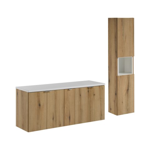 Zestaw meblowy Nova Oak, 140cm z blatem i szafką wysoką