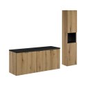Zestaw meblowy Nova Oak, 140cm z blatem i szafką wysoką